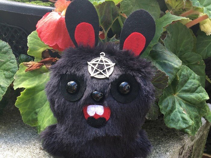 Satanic Black Bunny Plushie