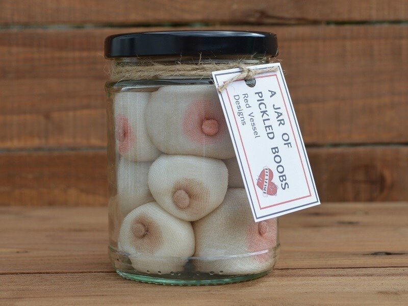 Jar of pickled boobs