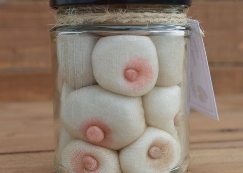 Jar of pickled boobs