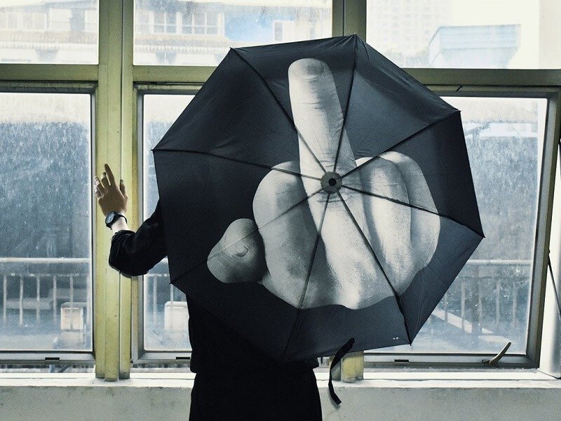 Middle finger RainUmbrella