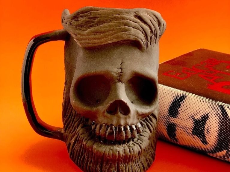 Hipster skull coffee mug