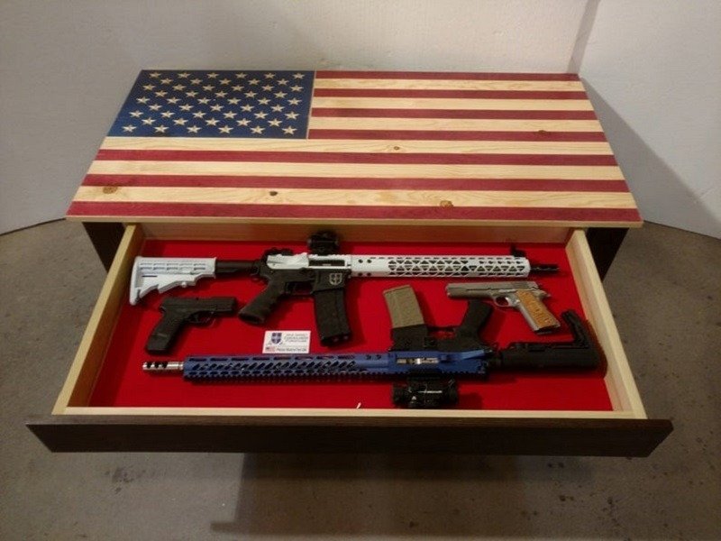 American flag concealment coffee table