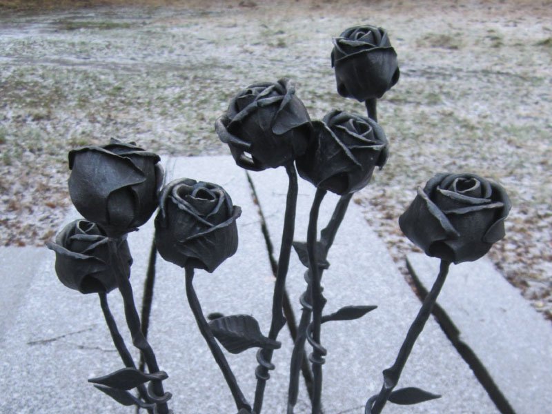 A hand forged rose
