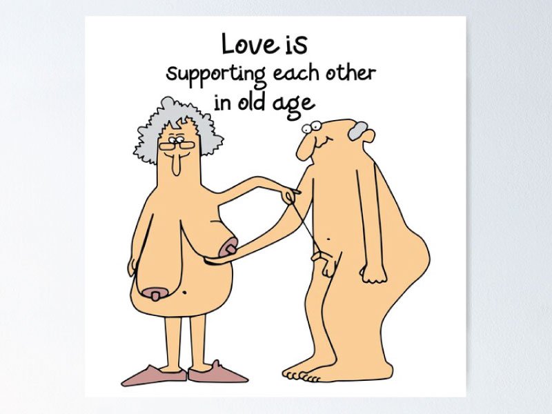 Love is supporting each other in old age poster